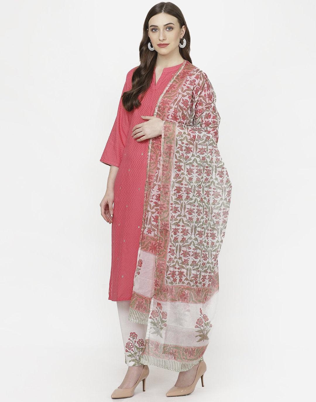 Yellow White Cotton Salwar Kameez