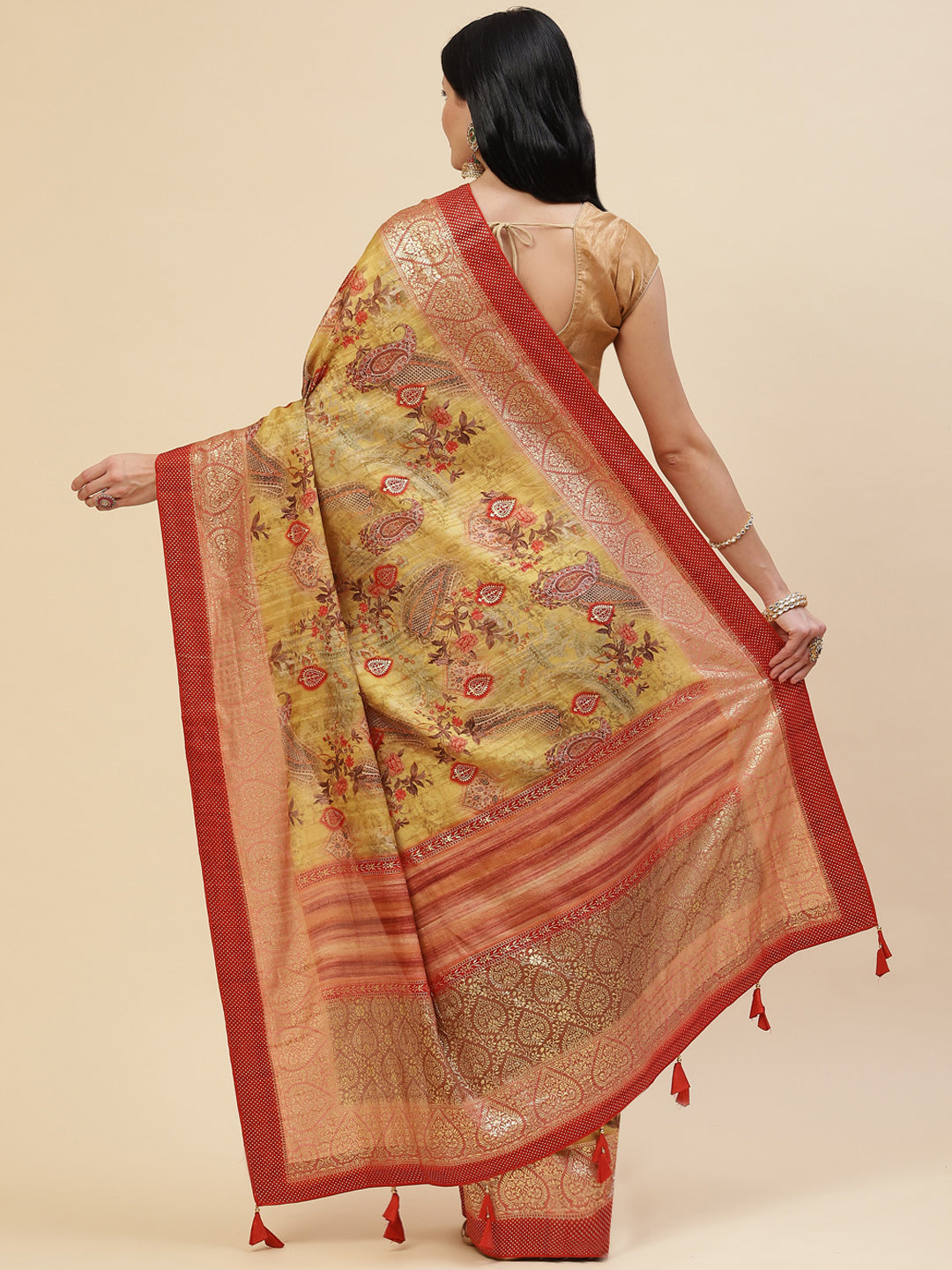 Digital Floral Printed Handloom Saree