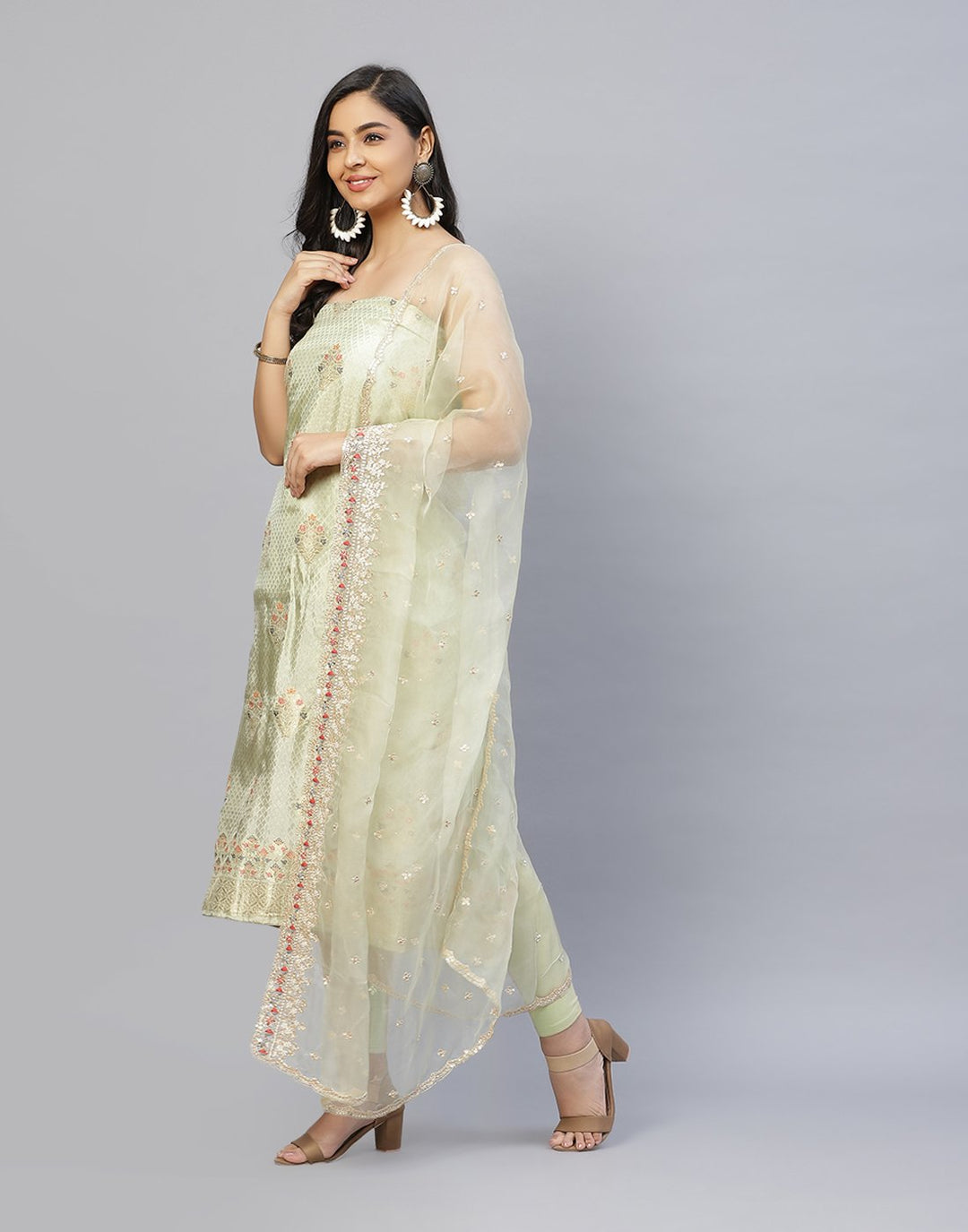 Embroidered Art Handloom Suit Piece