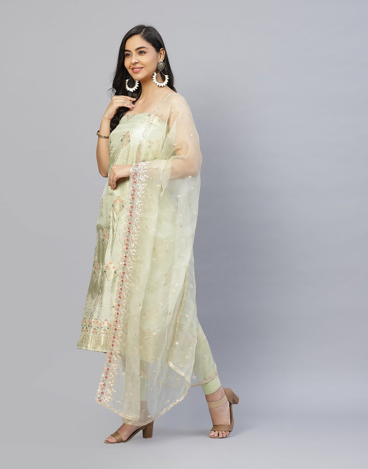 Embroidered Art Handloom Suit Piece