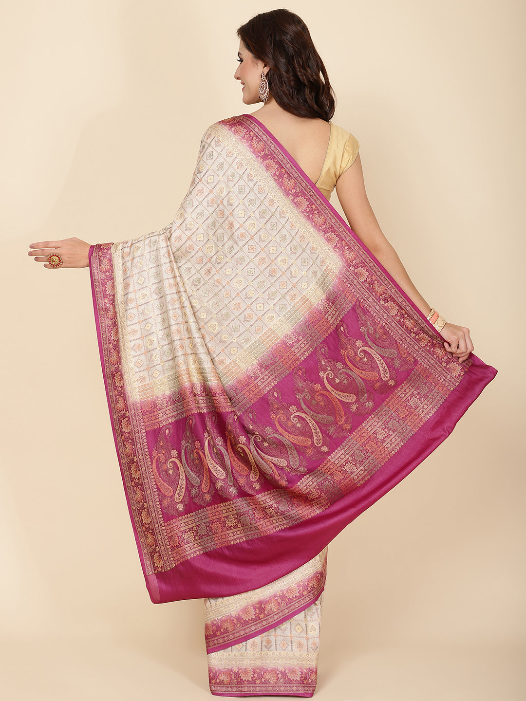 Zari Jaal Woven Tussar Saree