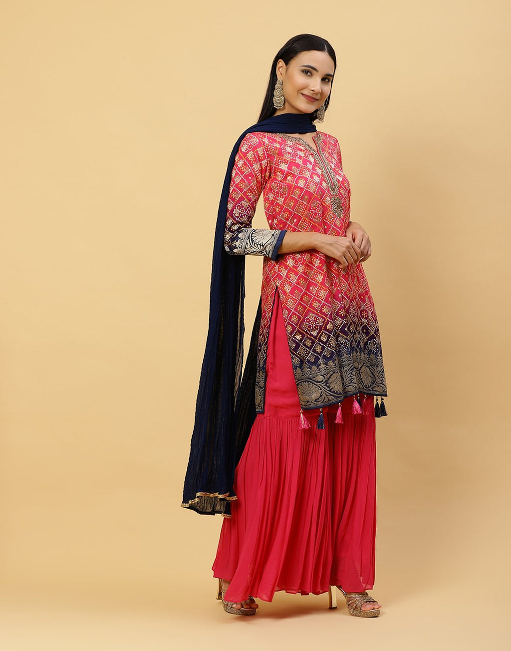 Printed Art Handloom Salwar Kameez Stitched Suit With Art Silk Dupatta