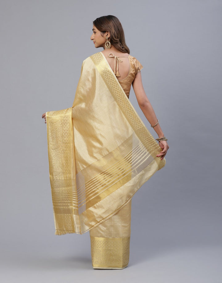 Plain Art Handloom Saree With Zari Border