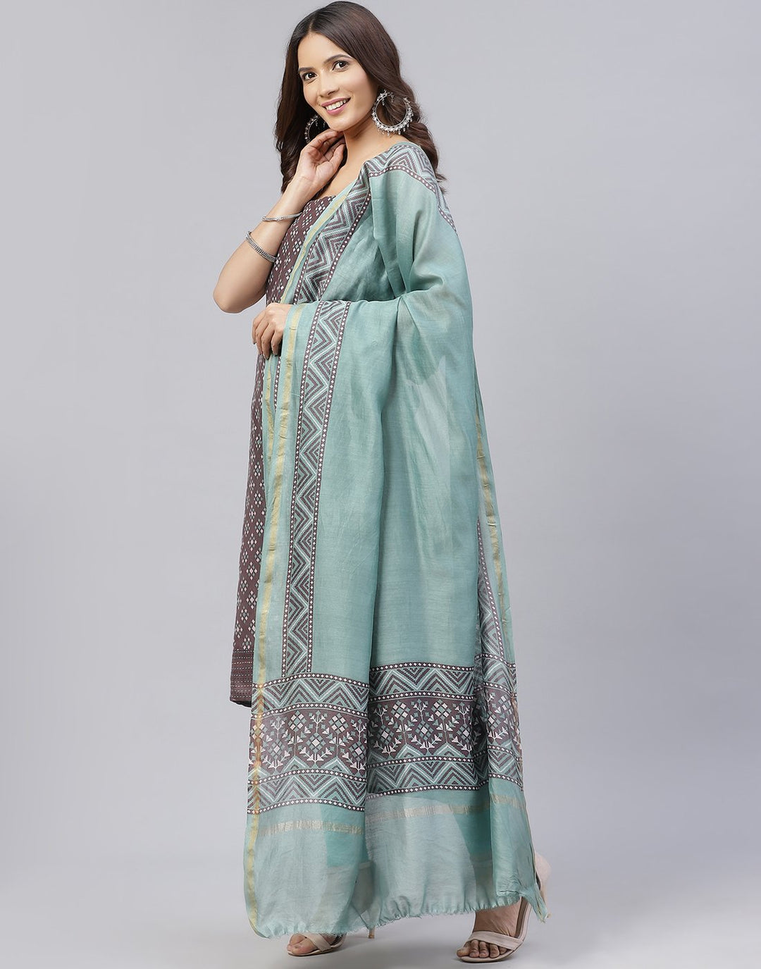 Fine Chanderi Printed Suit Piece