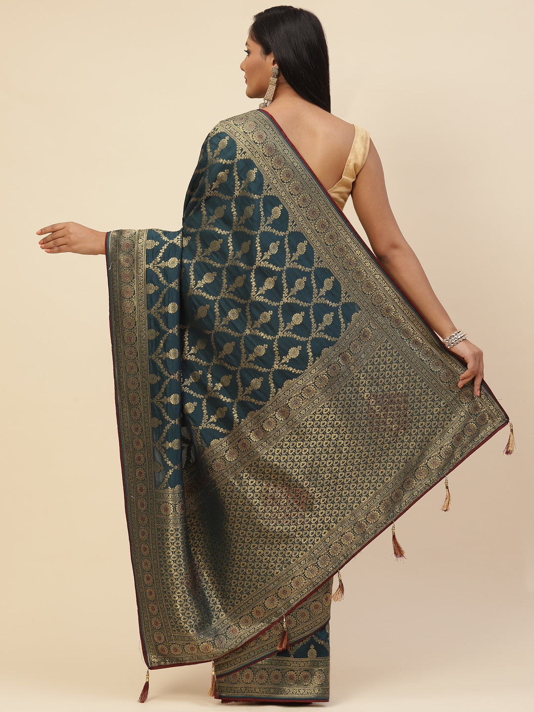Resham Jaal Embroidered Banarasi Saree