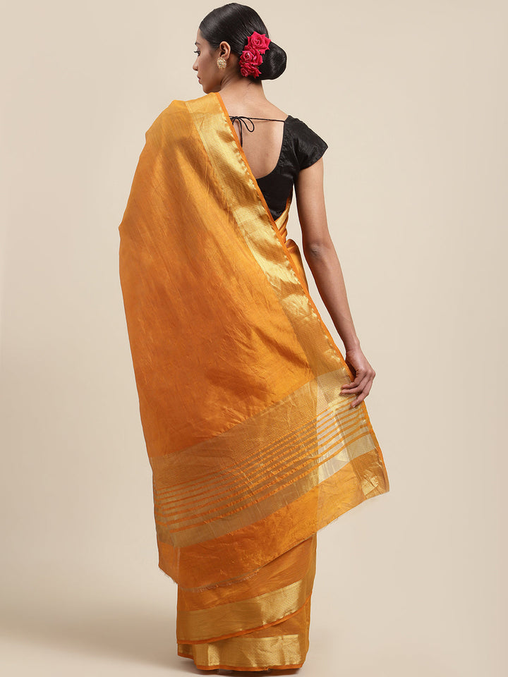 Plain Zari Border Art Handloom Woven Saree