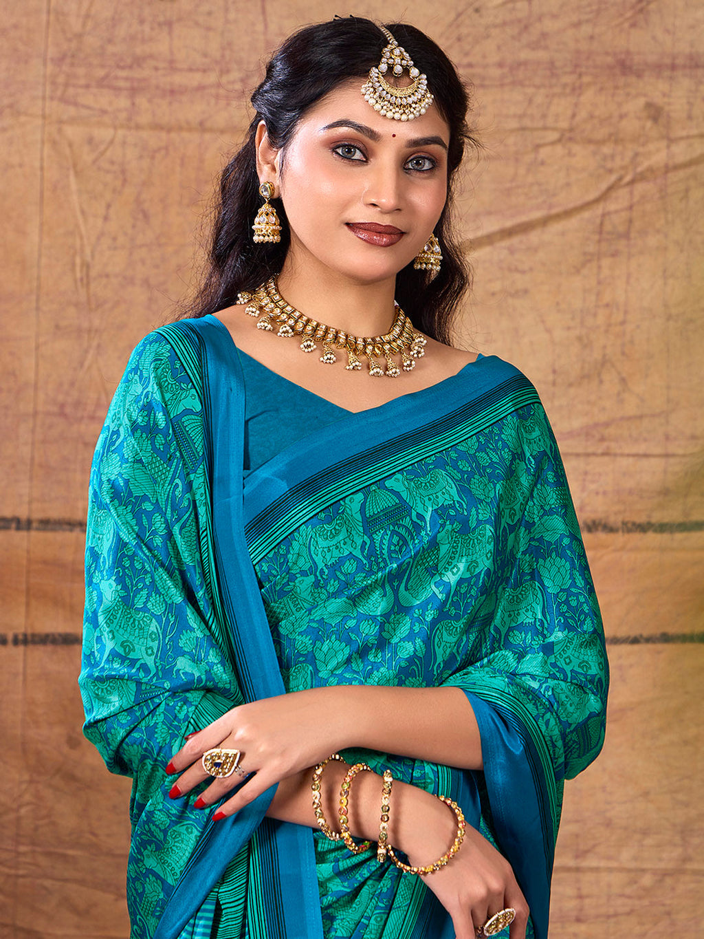 Printed Crepe Saree