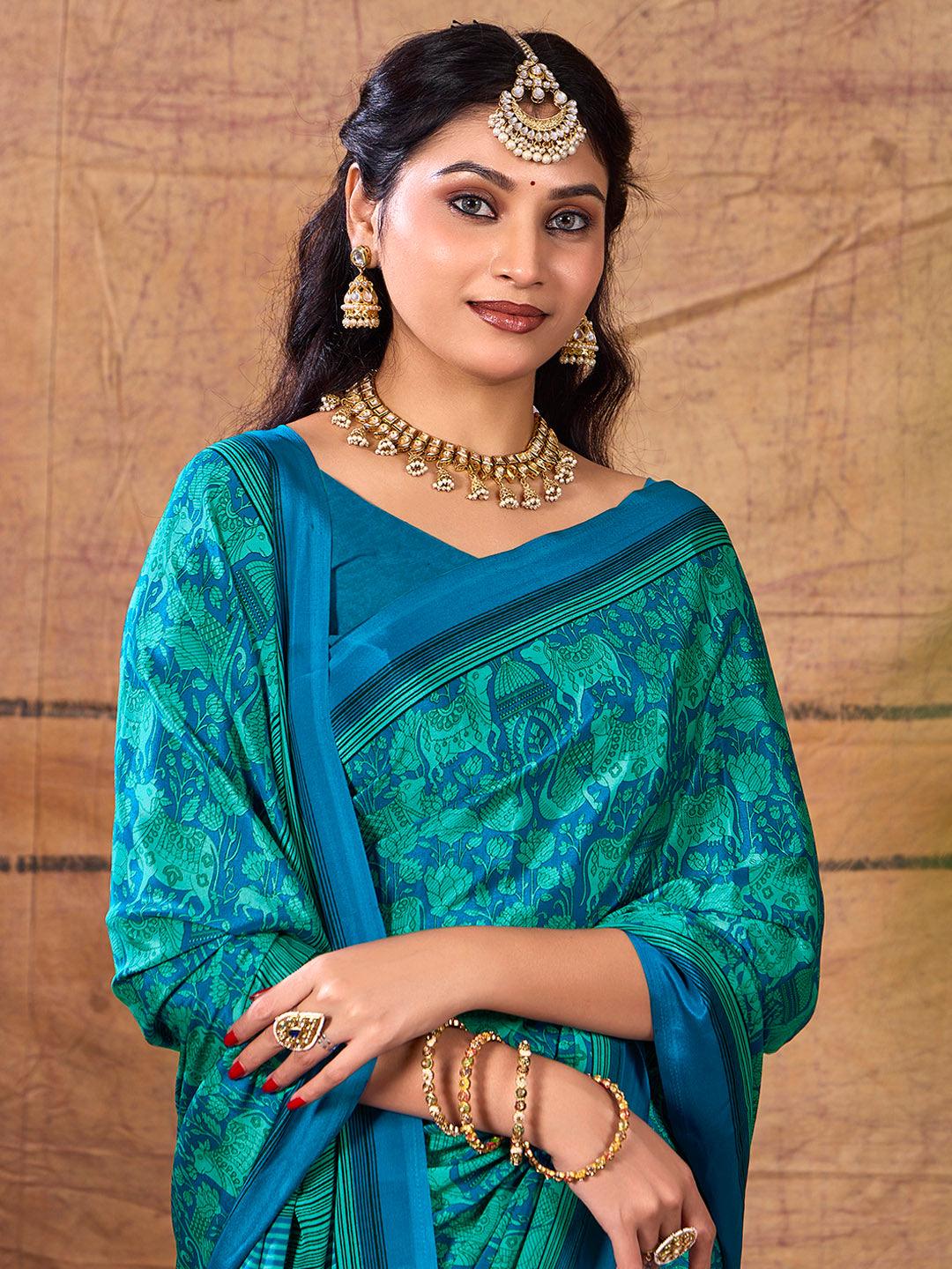 Printed Crepe Saree