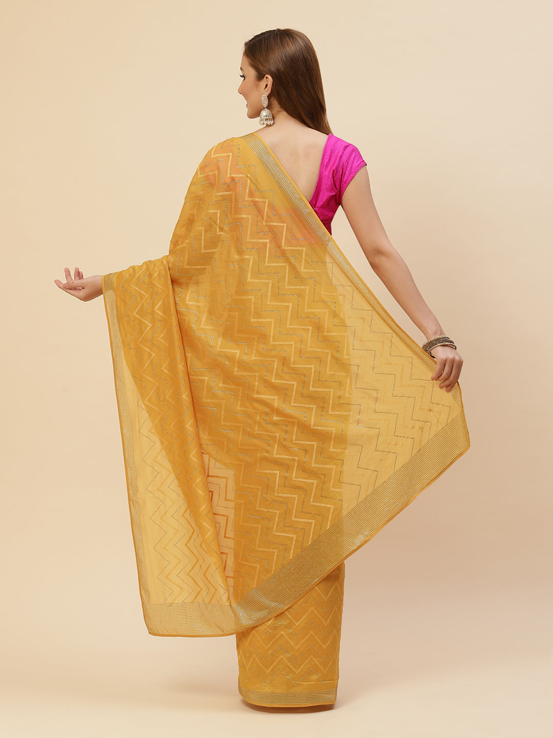 Swarovski Jaal Embroidered Georgette Saree