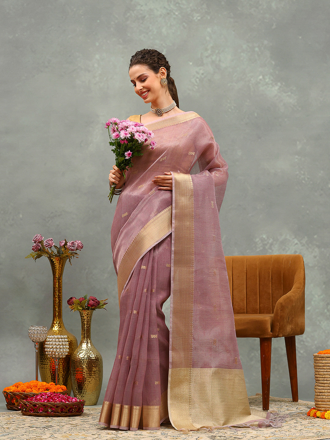 Woven Design Tissue Saree