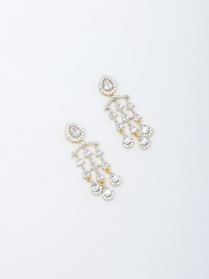 White Stones Drop &amp; Danglers Earrings