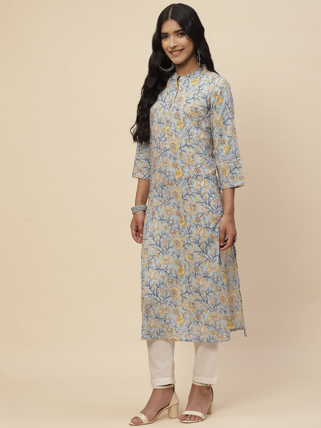 Floral Printed Cotton Kurta