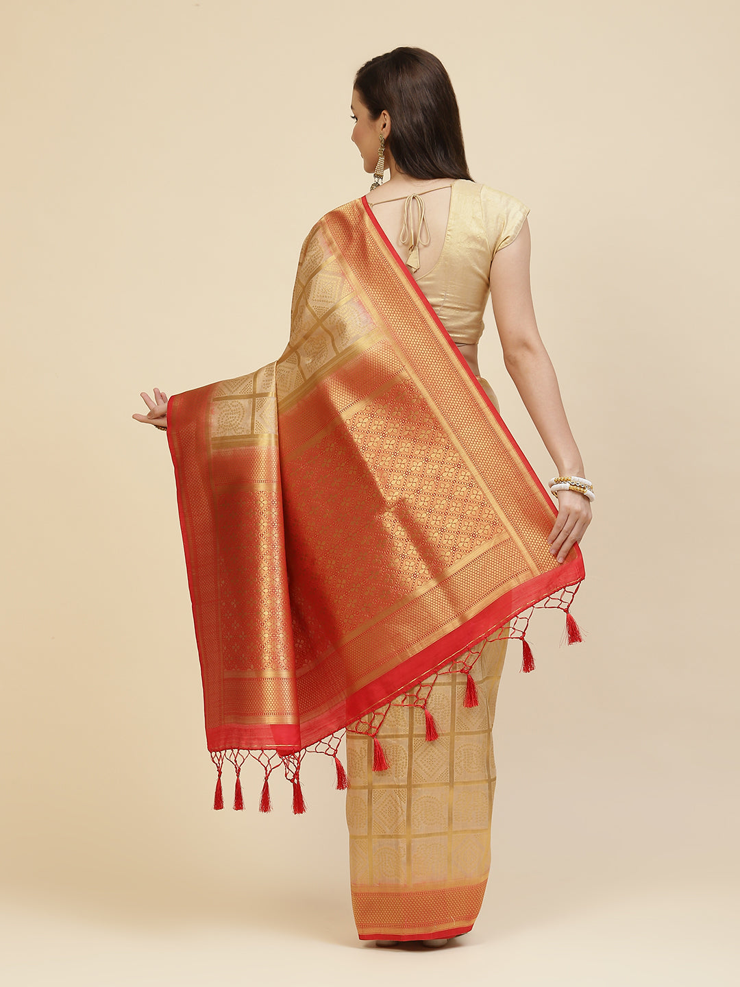 Bandhej Handloom Woven Saree