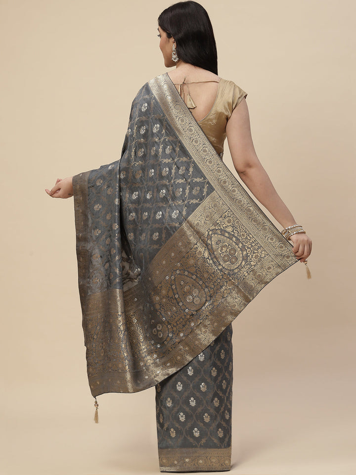 Zari Jaal Handloom Woven Saree