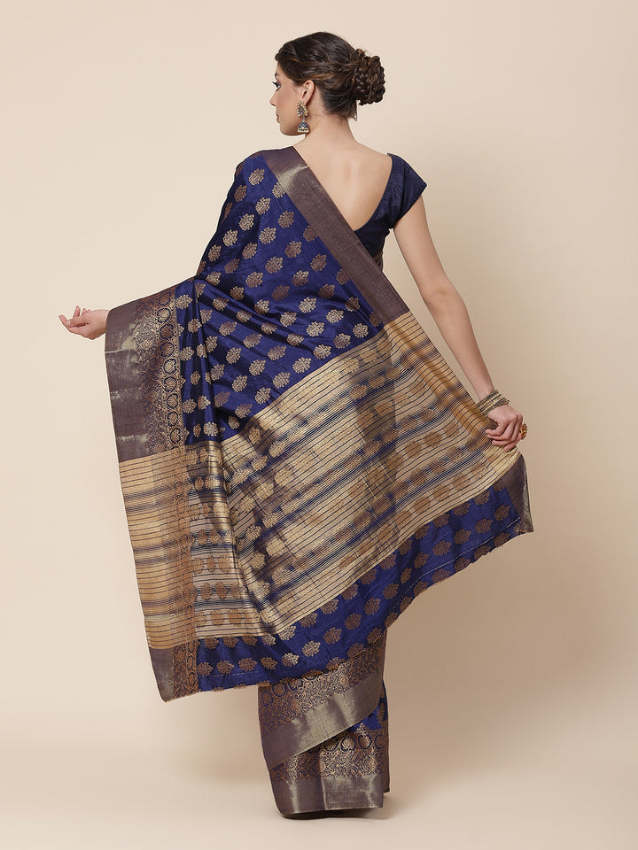 Zari Border Booti Art Handloom Woven Saree