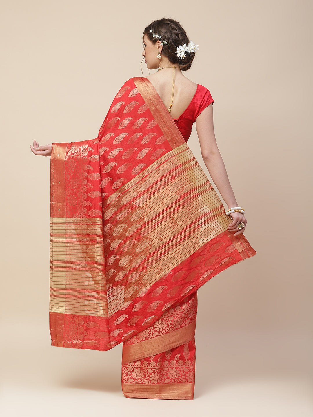 Zari Work Woven Art Handloom Saree