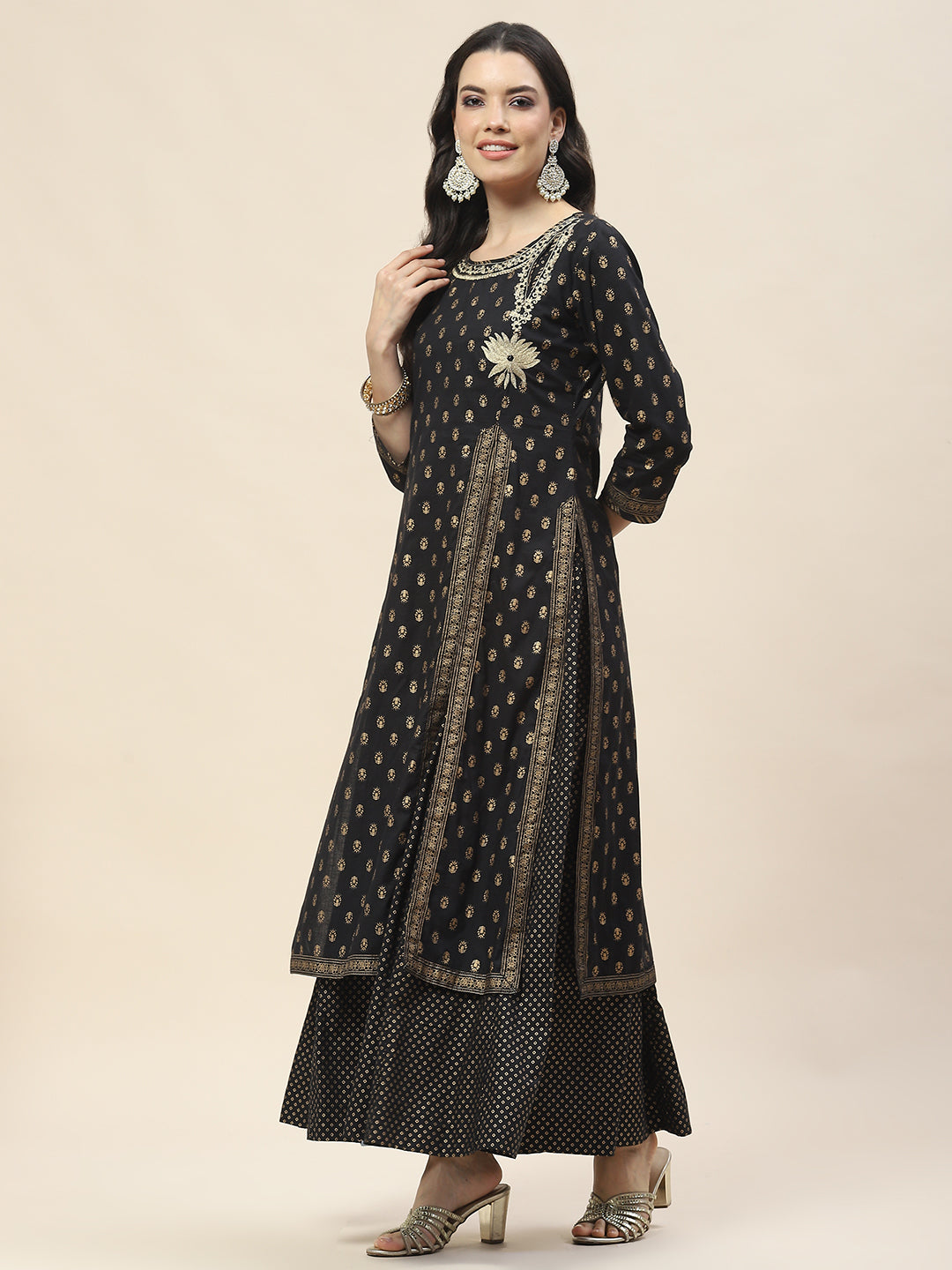Embroidered Cotton Anarkali Kurta