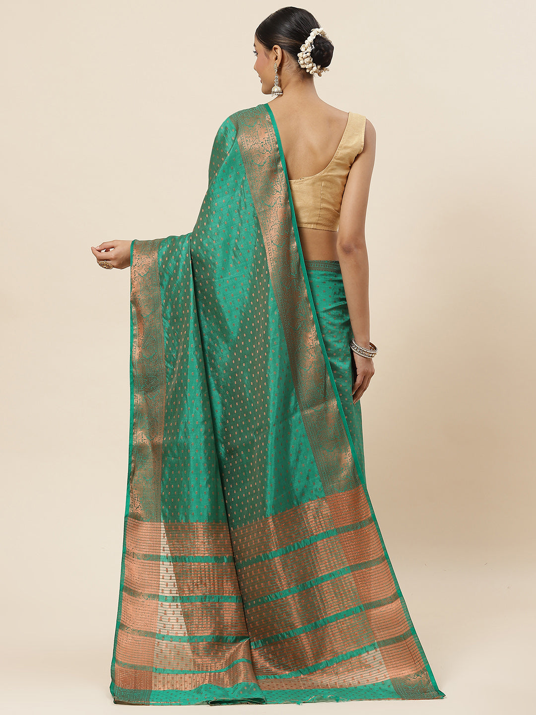 Zari Booti Woven Handloom Saree