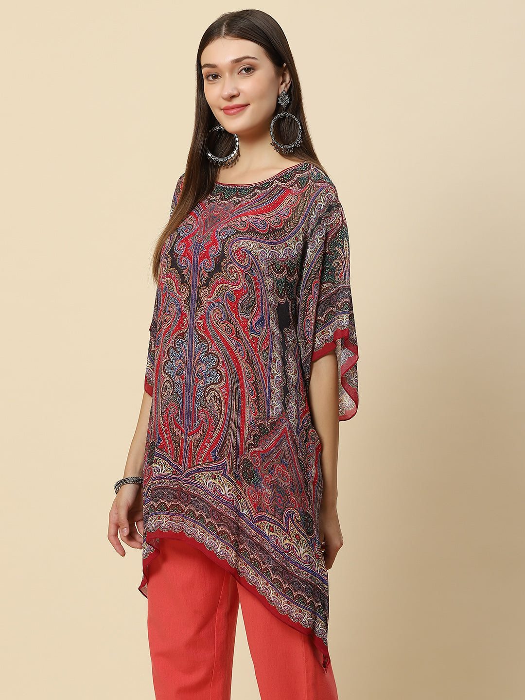 Digital Printed Georgette Kaftan Kurta