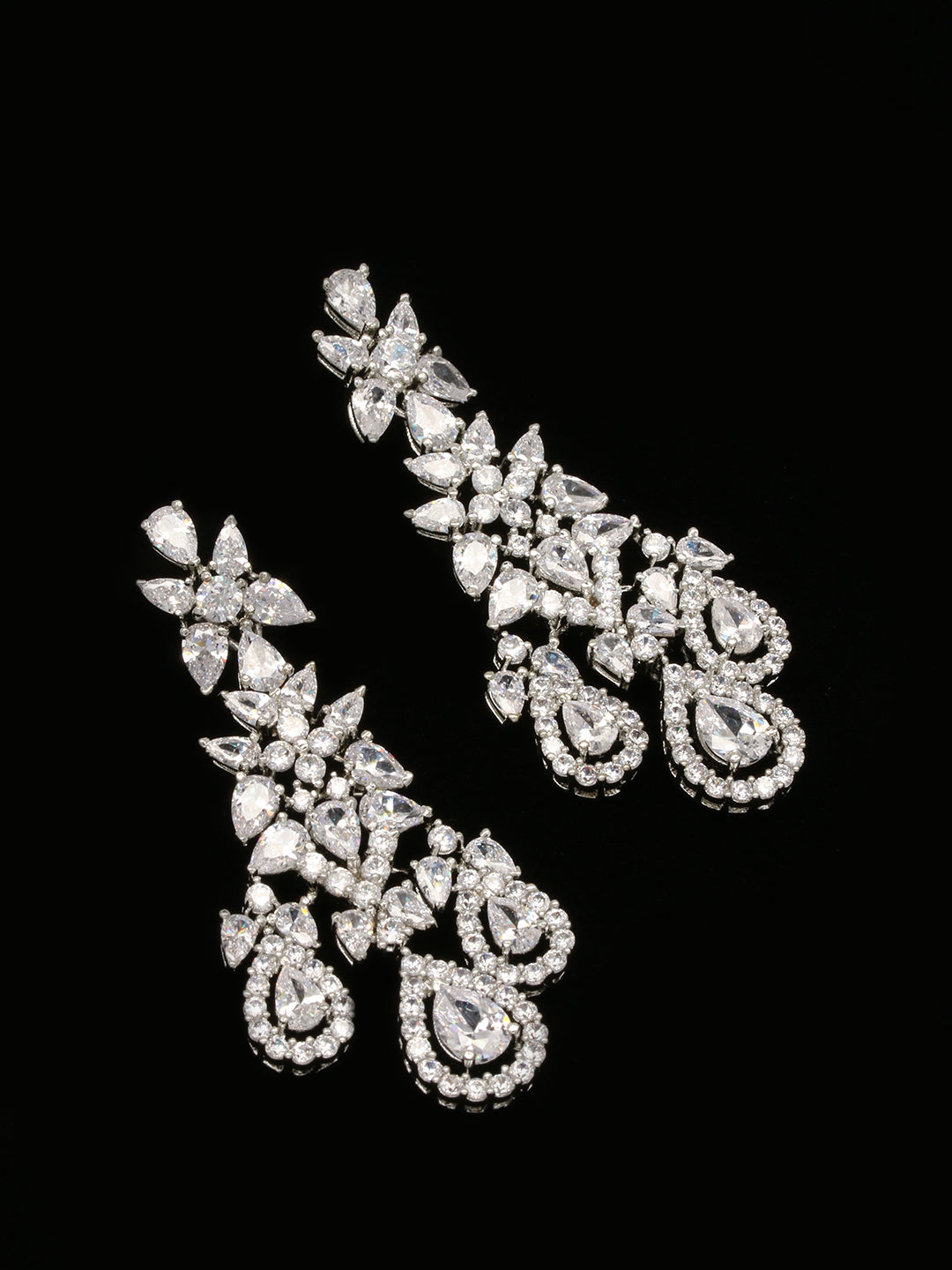 Gold Plated Earrings Embellished With Diamond Stone