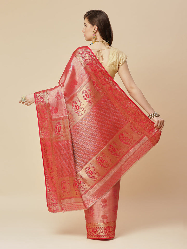 Brocade Zari Jaal Art Handloom Woven Saree