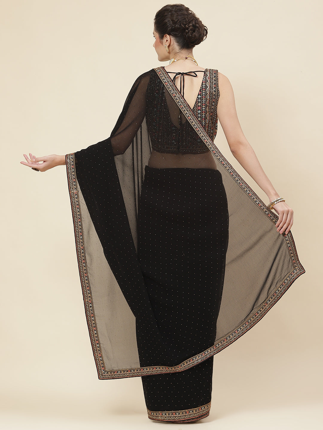 Embroidered Georgette Saree
