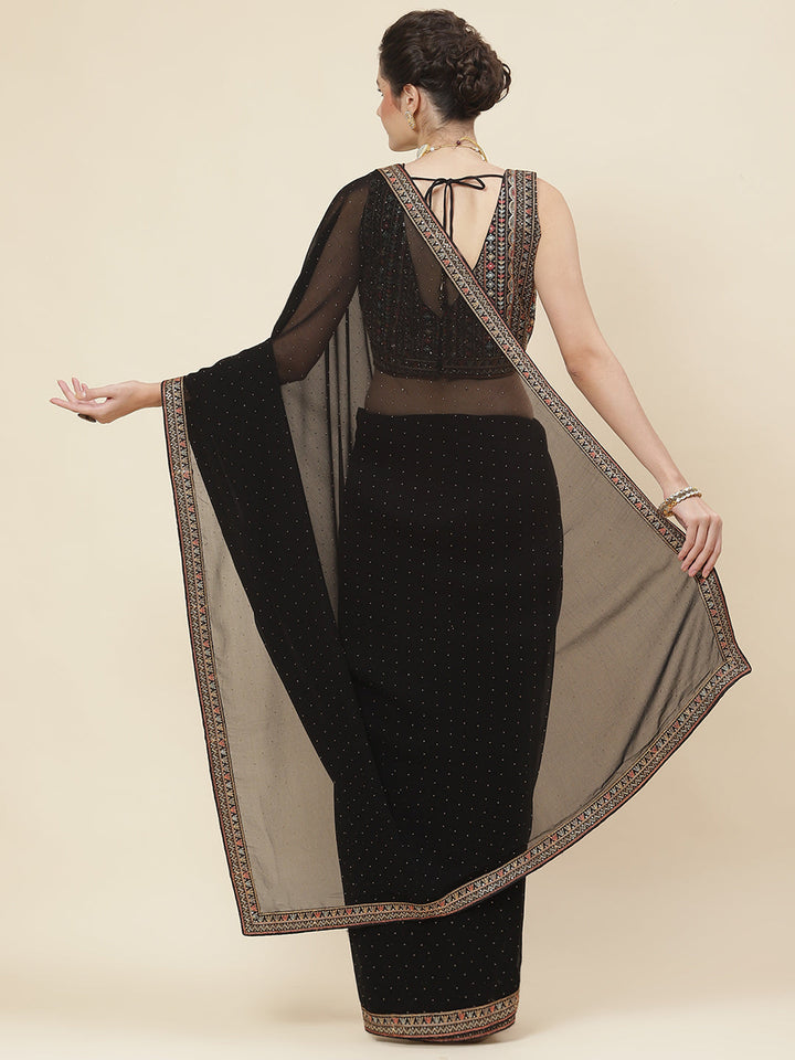 Embroidered Georgette Saree