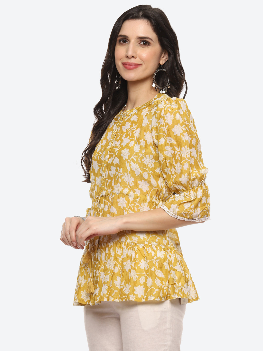 Floral Printed Muslin Kurti