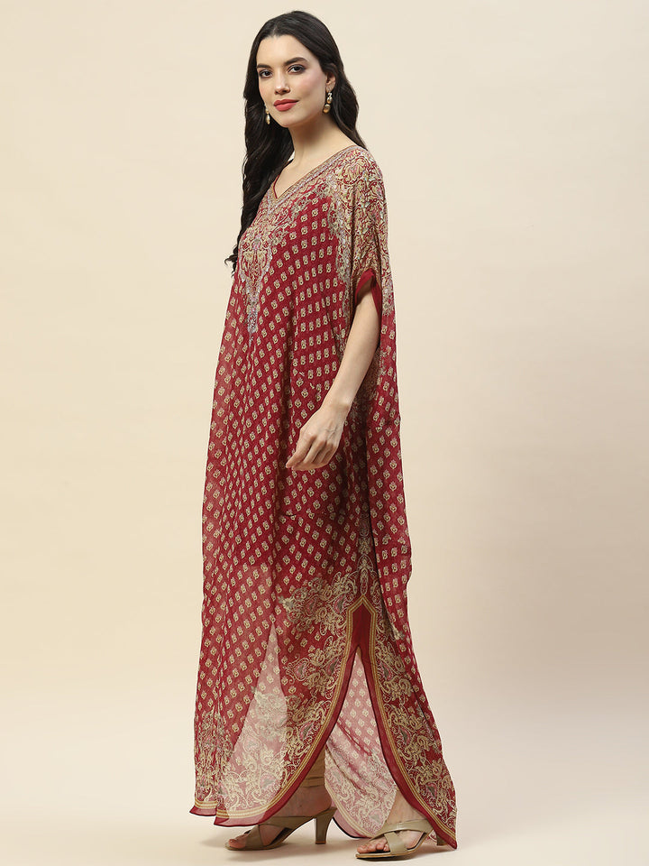 Digital Print Georgette Kaftan Kurta