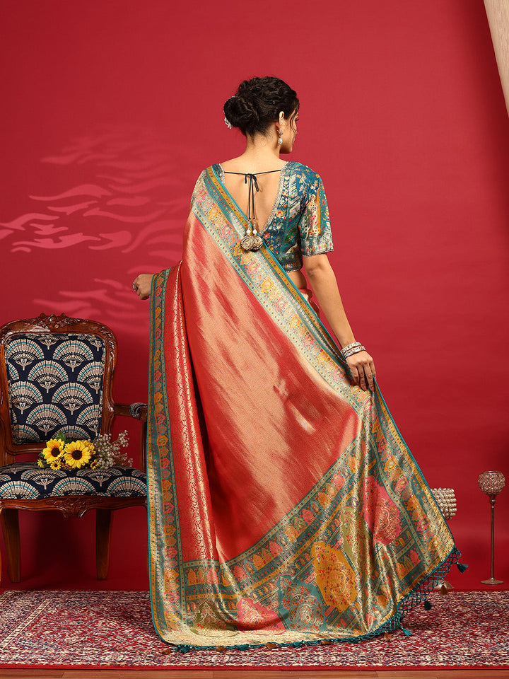 Embroidered Dola Silk Saree