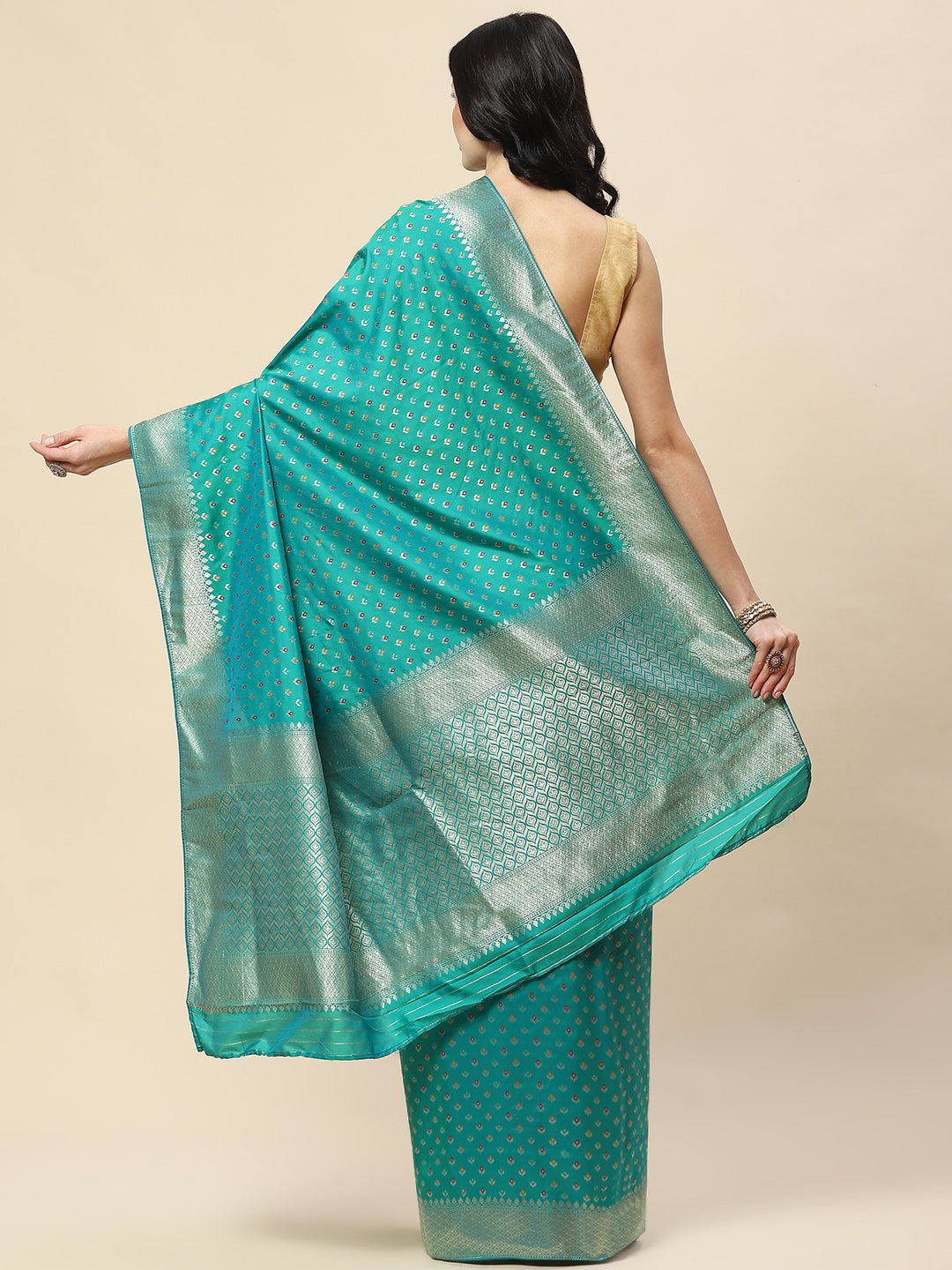 Zari Booti Woven Art Silk Banarsi Saree