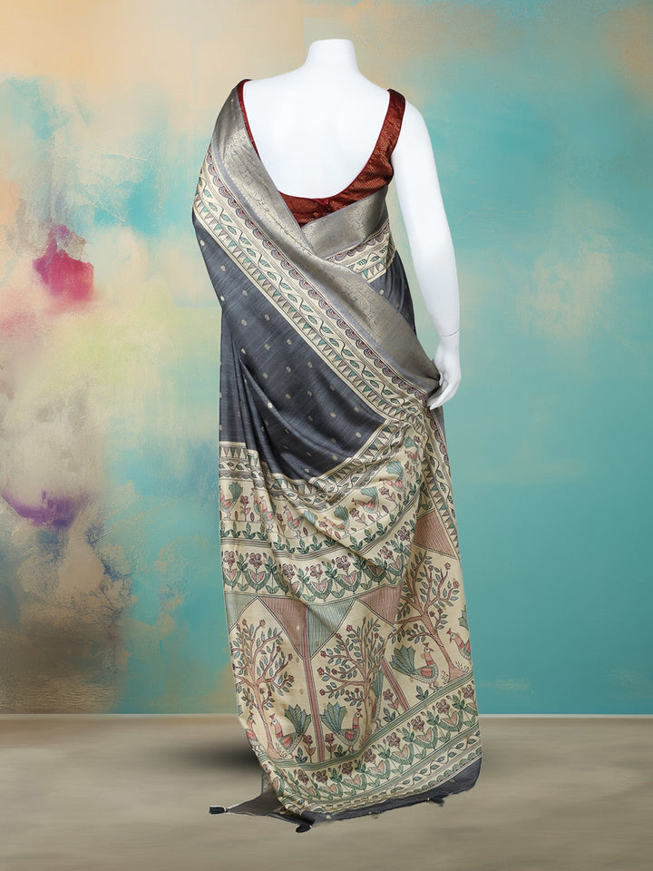 Printed &amp; Woven Design Art Silk Saree