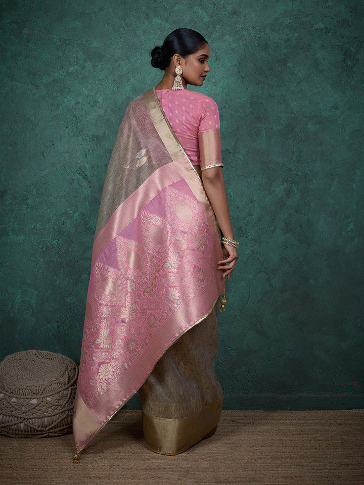 Woven Design Linen Blend Saree