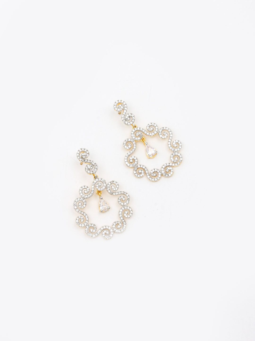 White Stones Drop &amp; Danglers Earrings