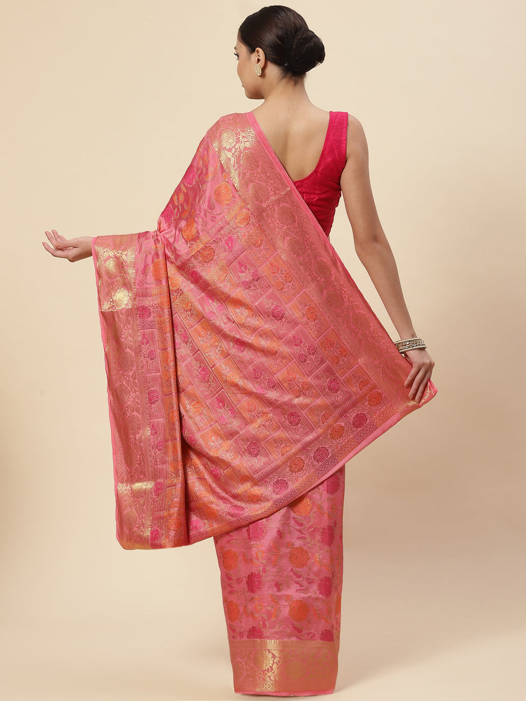 Floral Zari Jaal Handloom Woven Saree