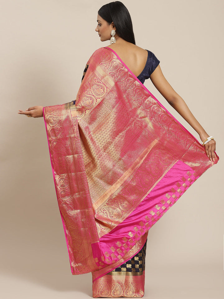 Zari Border Booti Art Handloom Woven Saree