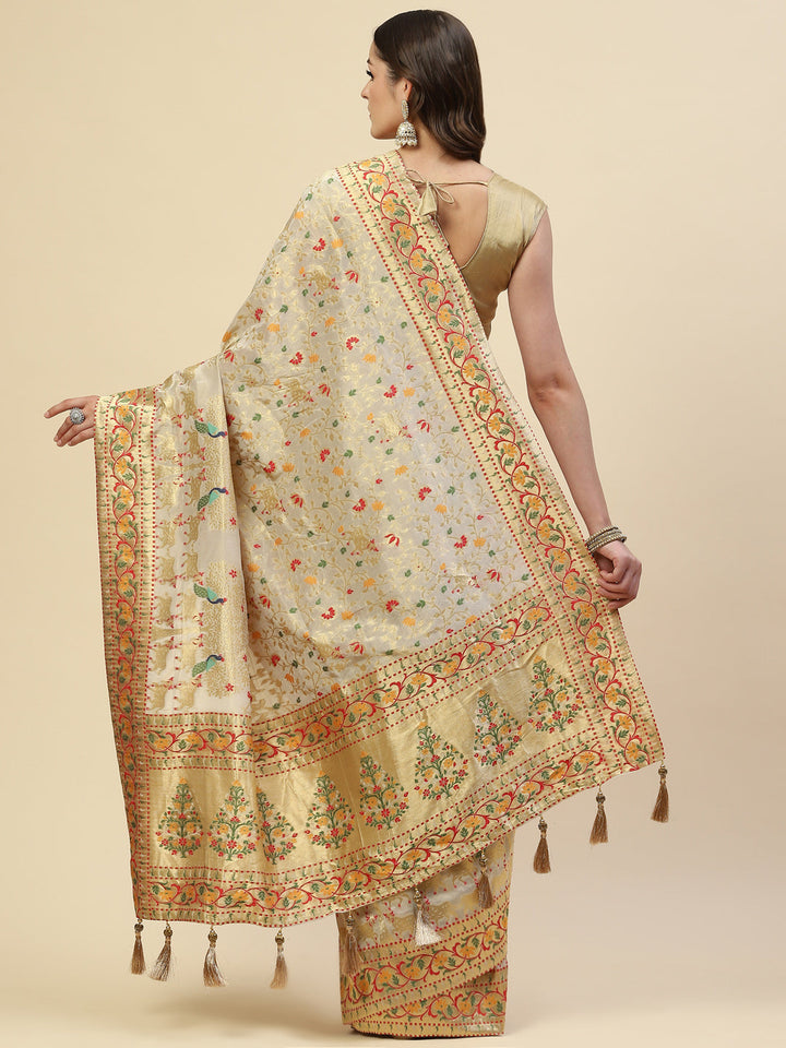 Brocade Zari Jaal Handloom Woven Saree