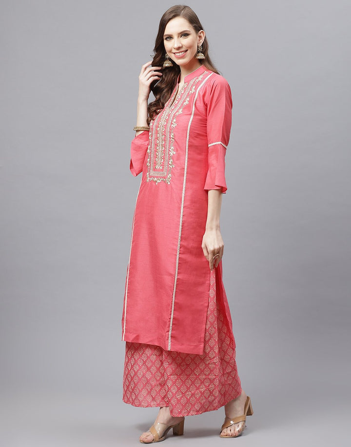 Elegant Chanderi Kurta Plazzo Set
