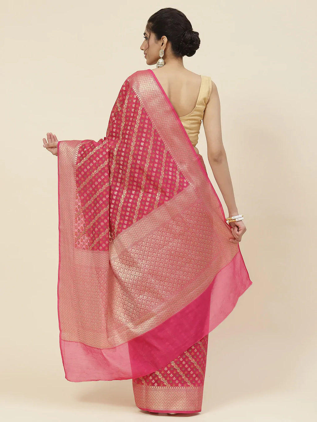 Zari Booti Cotton Woven Saree