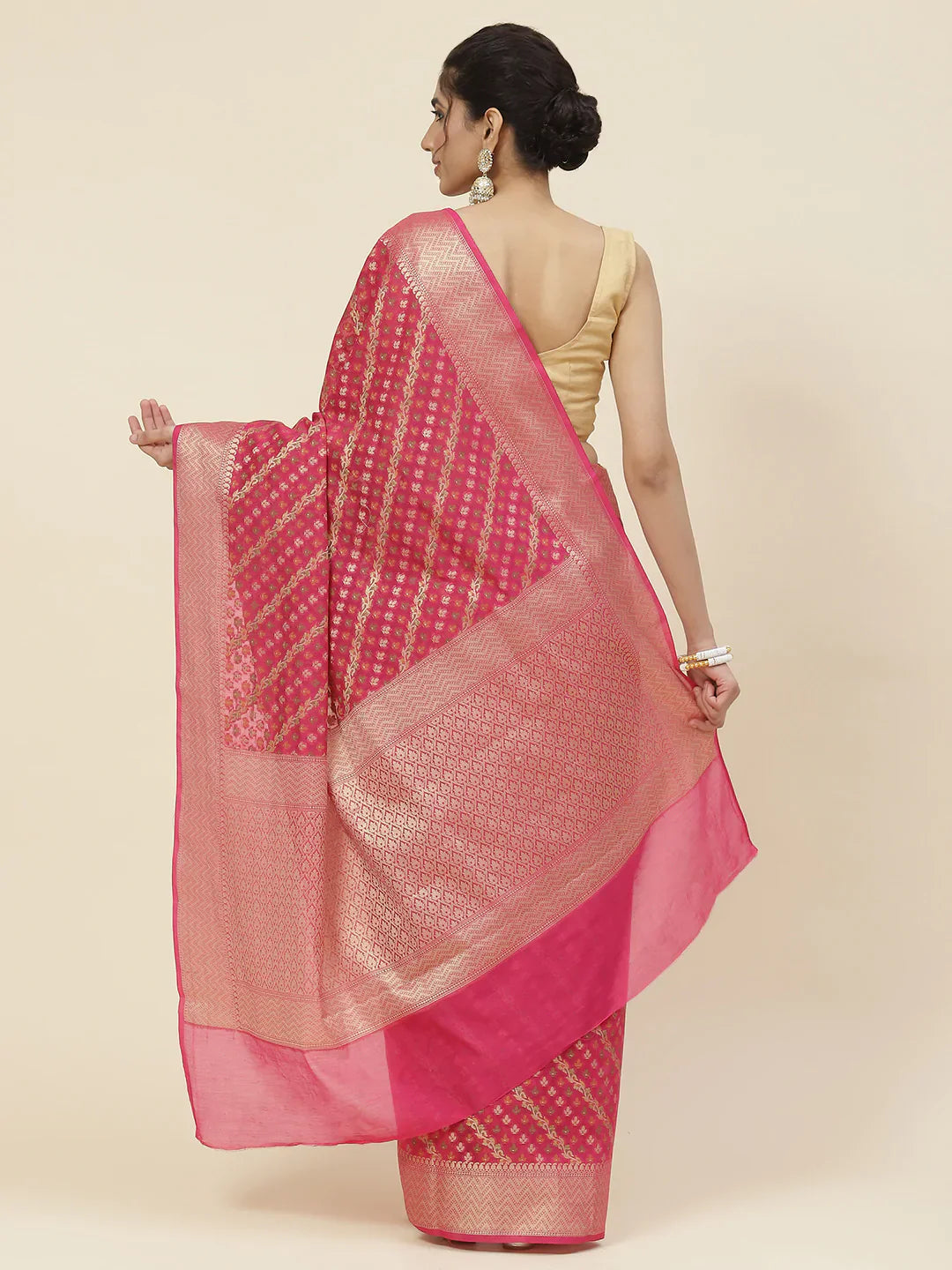 Zari Booti Cotton Woven Saree