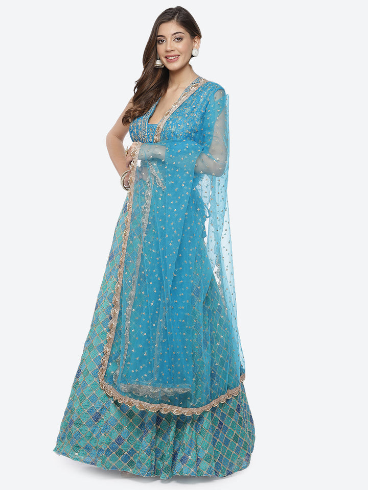 Sequence Work Georgette Choli With Lehenga &amp; Net Dupatta