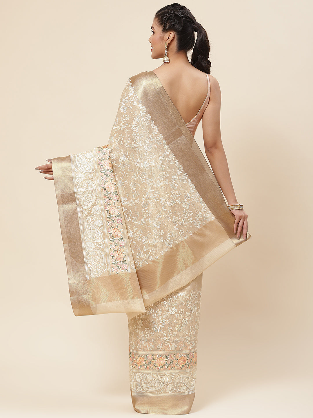 Resham Jaal Embroidered Cotton Saree