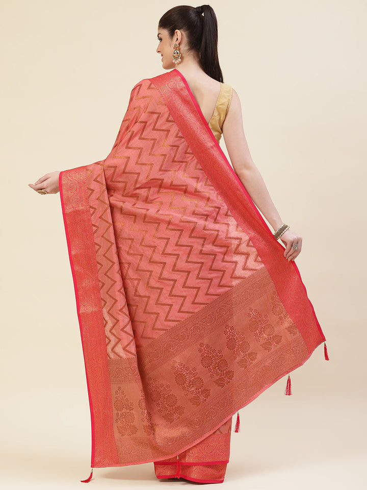 Zari Jaal Handloom Woven Saree