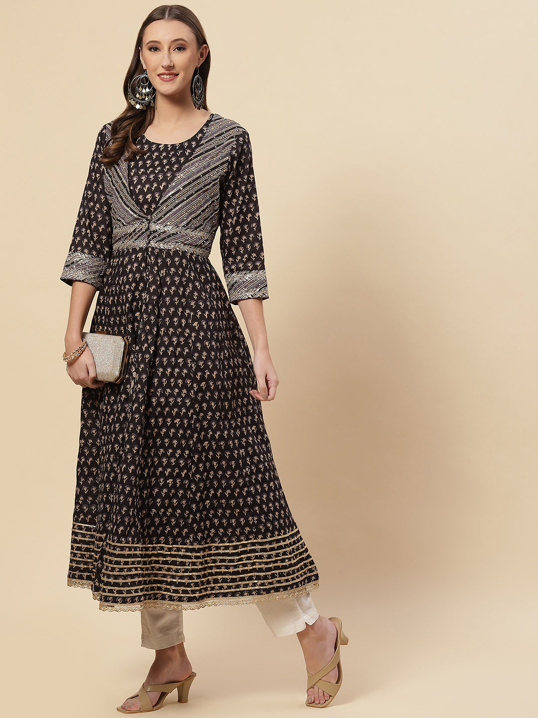 Printed Cotton Kurta With Jacket
