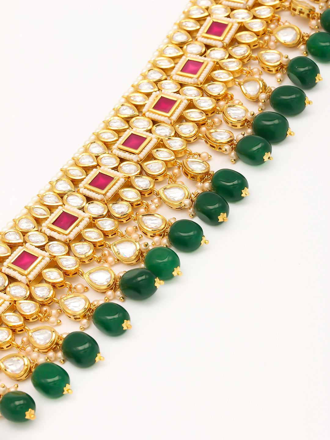 Gold Plated Kundan Necklace With Earrings