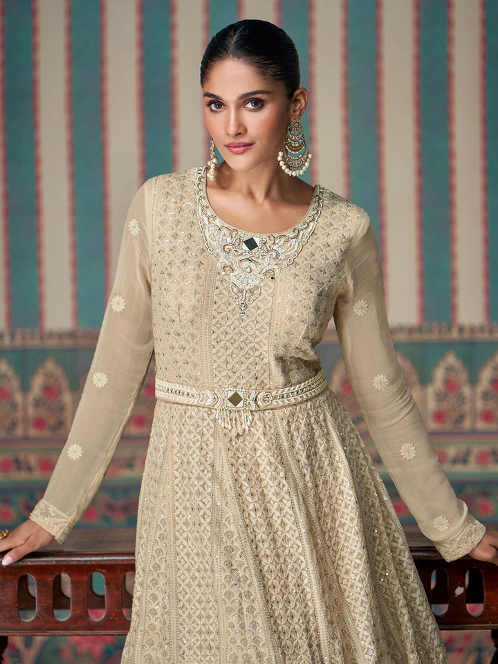 Embroidered Georgette Suit With Pant &amp; Dupatta