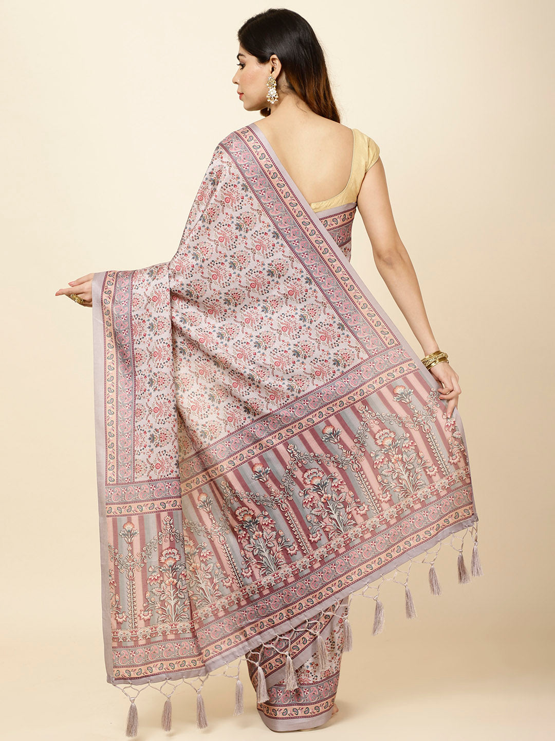 Printed Tussar Saree