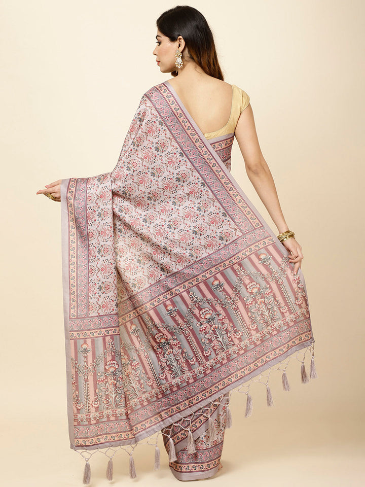 Printed Tussar Saree