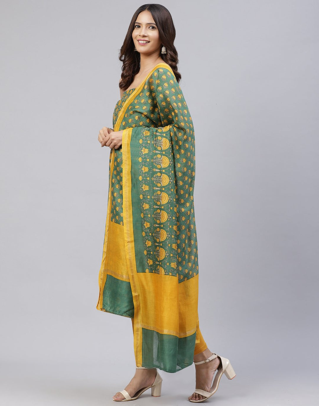 Printed Chanderi Suit Piece