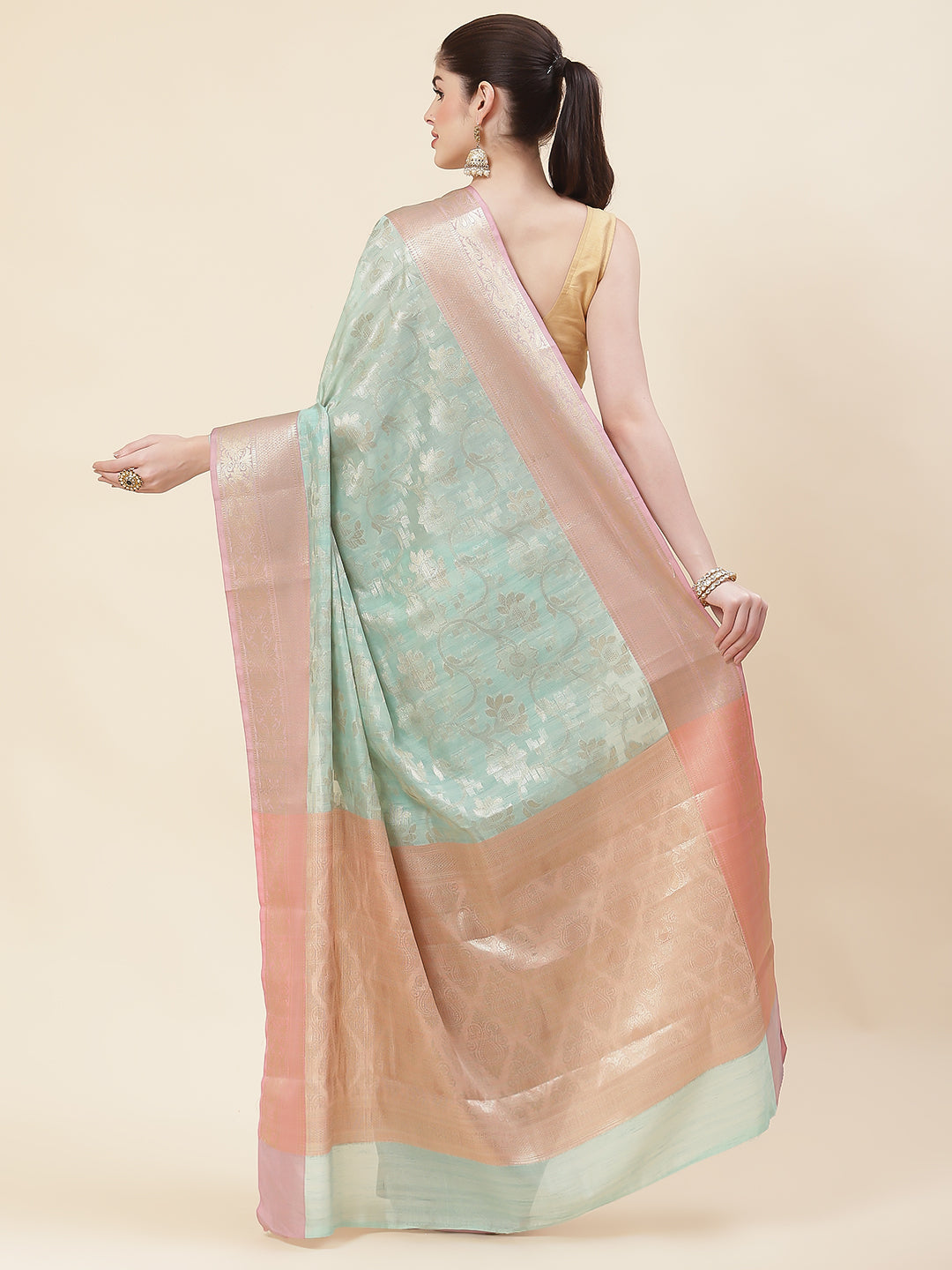 Zari Jaal Woven Cotton Saree